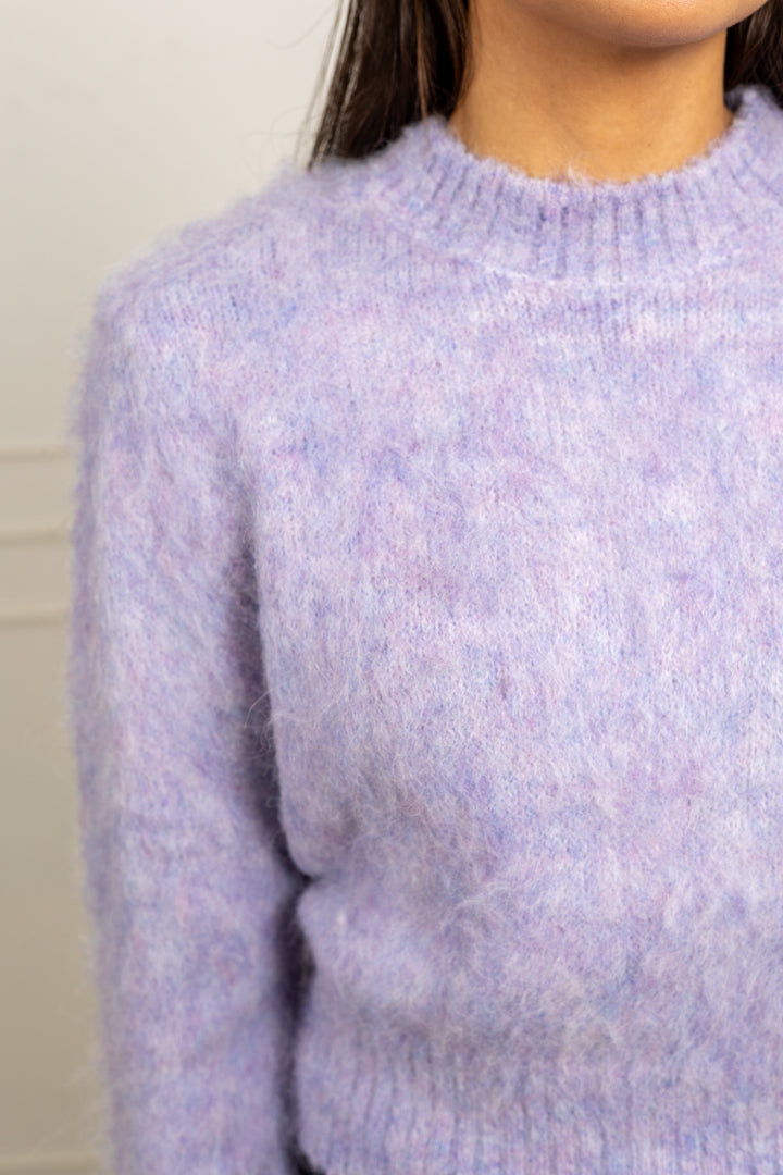 Hairy Knit Sweater Lilac