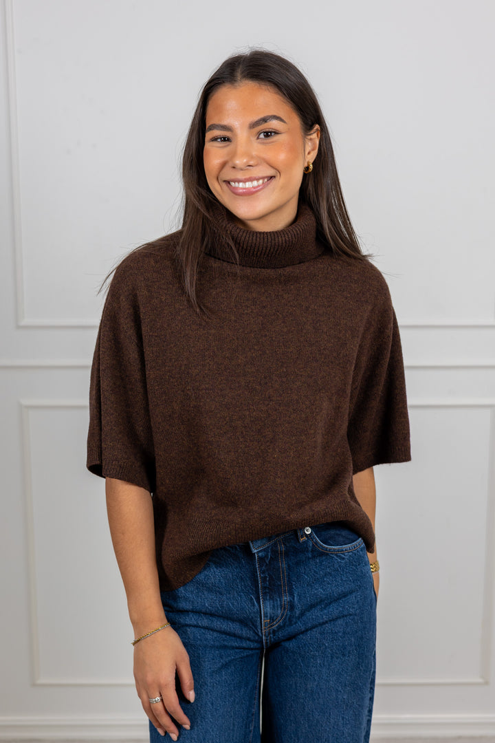 Emila 2/4 Wool Knit Pullover Chocolate Brown