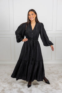 Bohemian Belt Dress Black