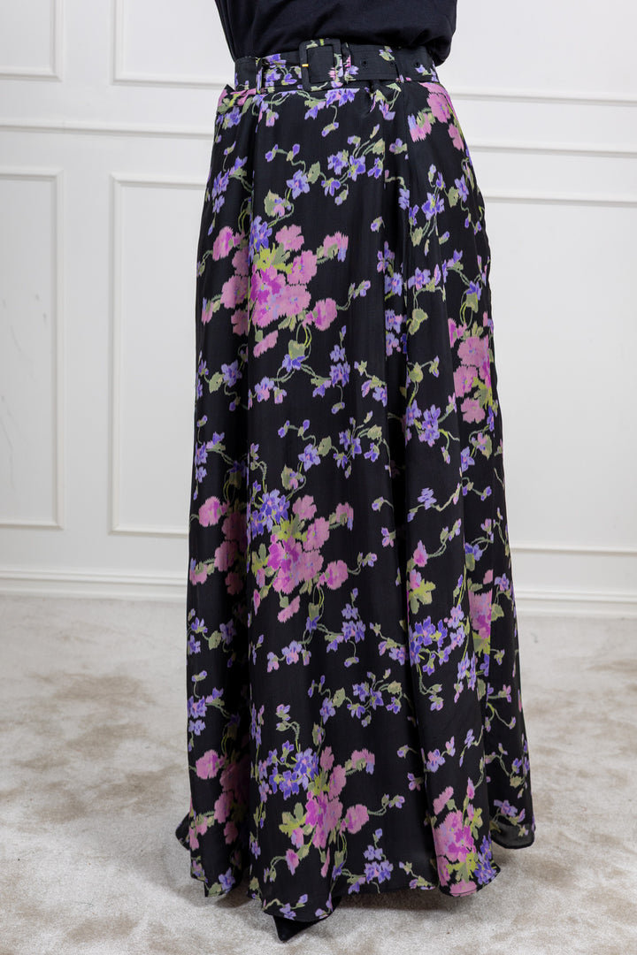 Striped Organza Maxi Skirt Midnight Viola