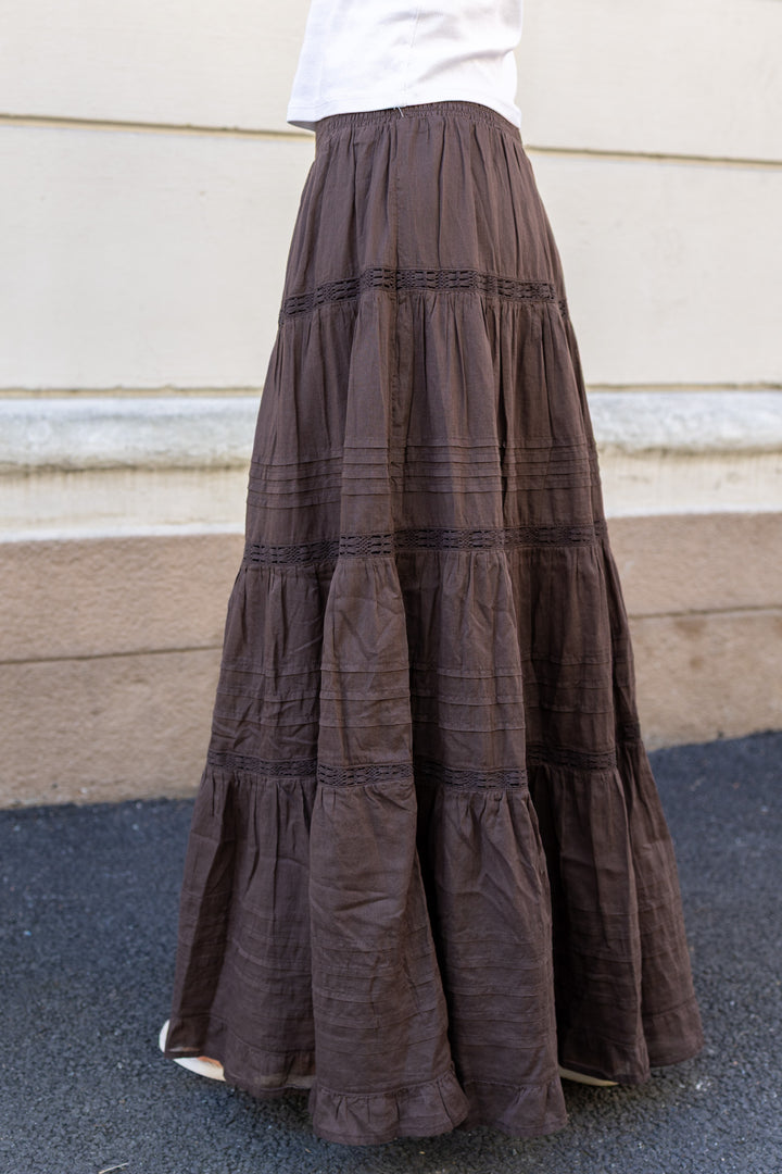 Felicia S Voile Skirt Dark Brown