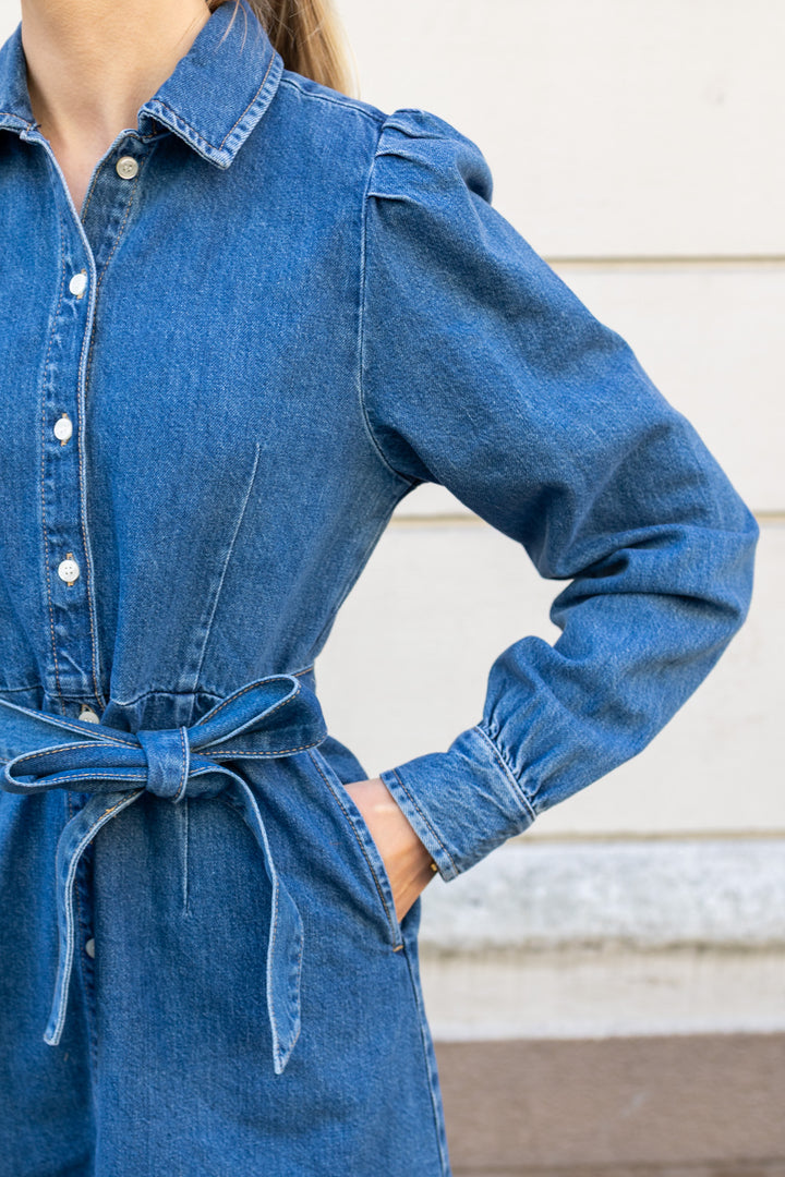 Runa Short Denim Dress Medium Blue Denim