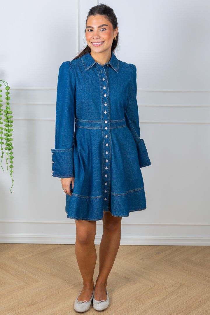 Denim Mini Dress French Blue