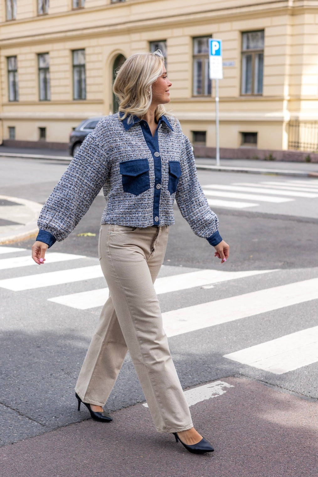 Coco Jacket White/Blue