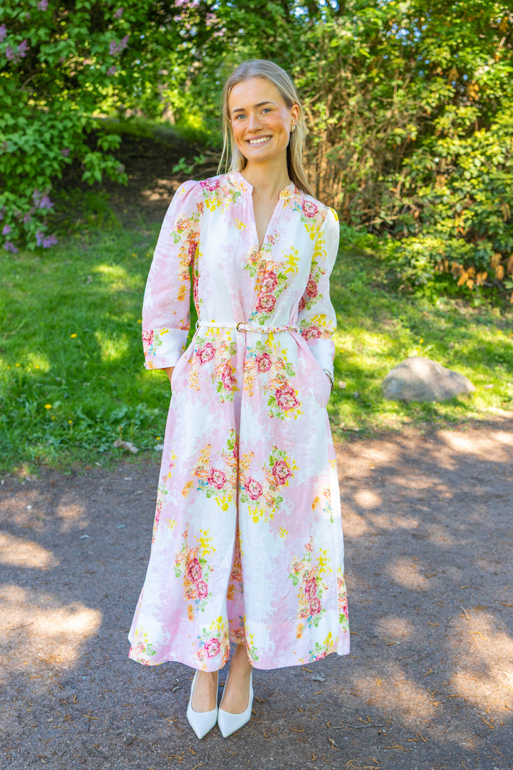 Linen Shift Dress Rose Amore