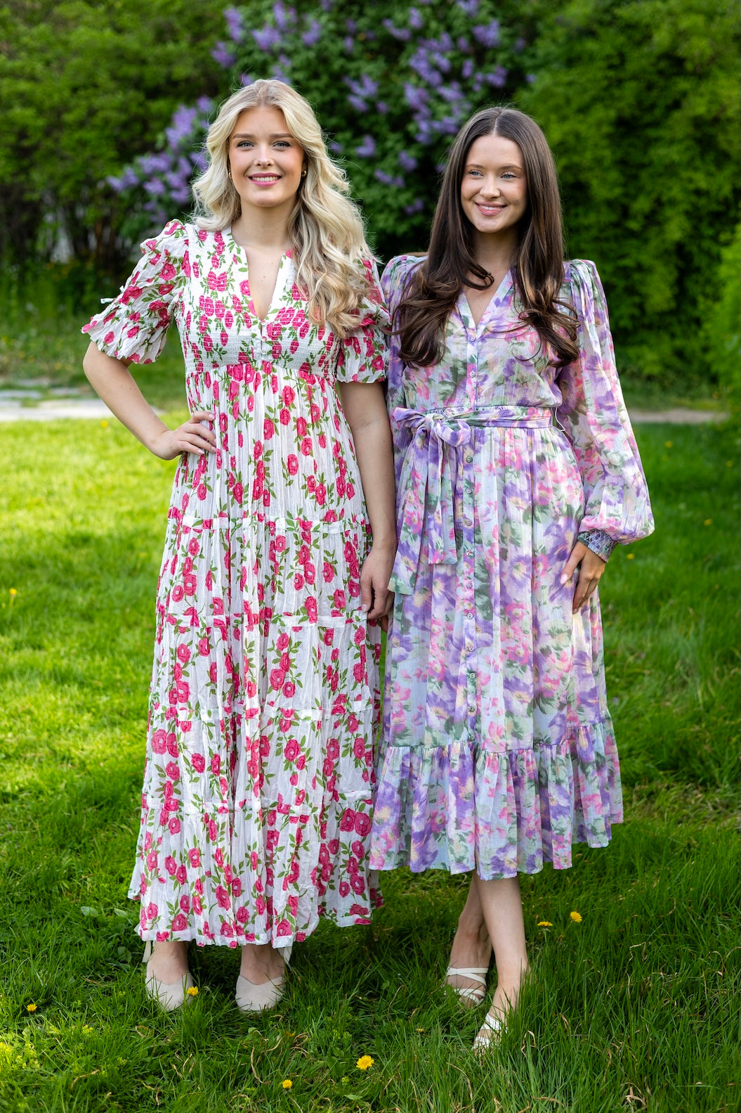 Bohemian Belt Dress Brushed Flowers