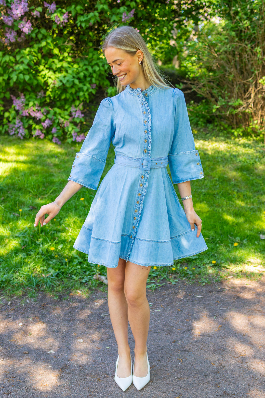 Denim Mini Dress Light Blue