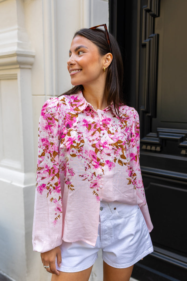 Cleo Ls Shirt Pale Lilac Cleo Print