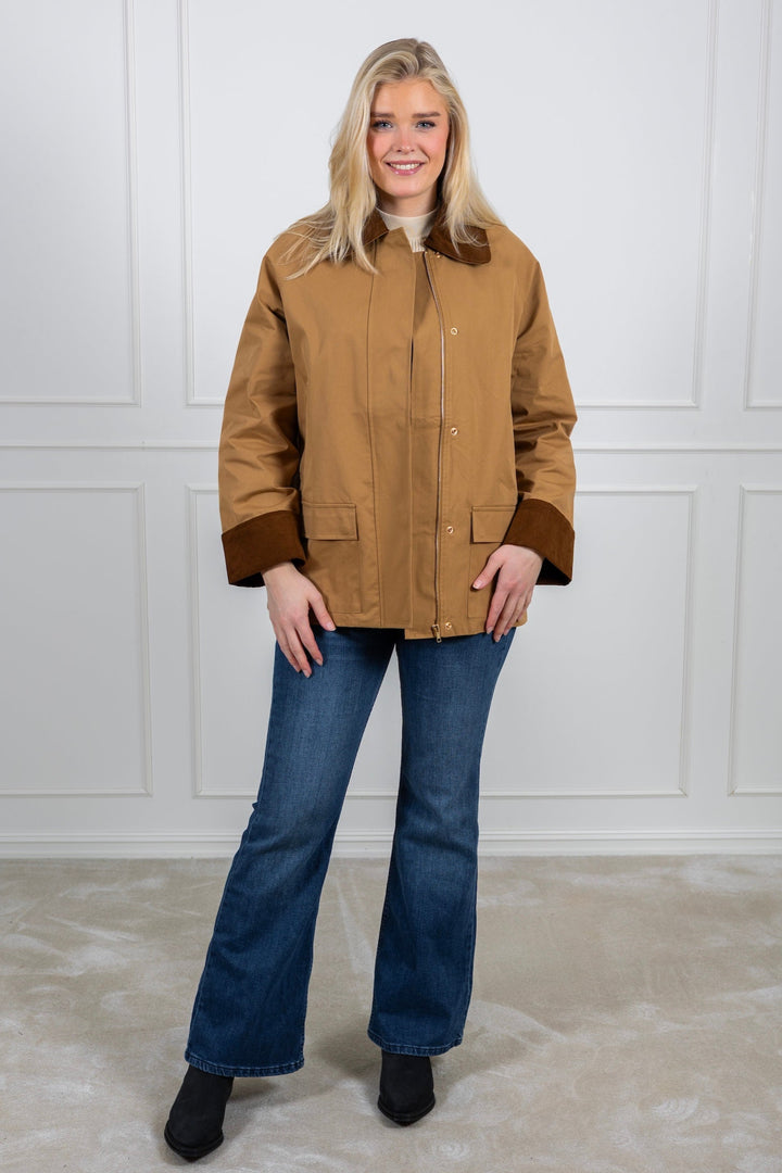 Anastacia Cord Jacket Dark Tan