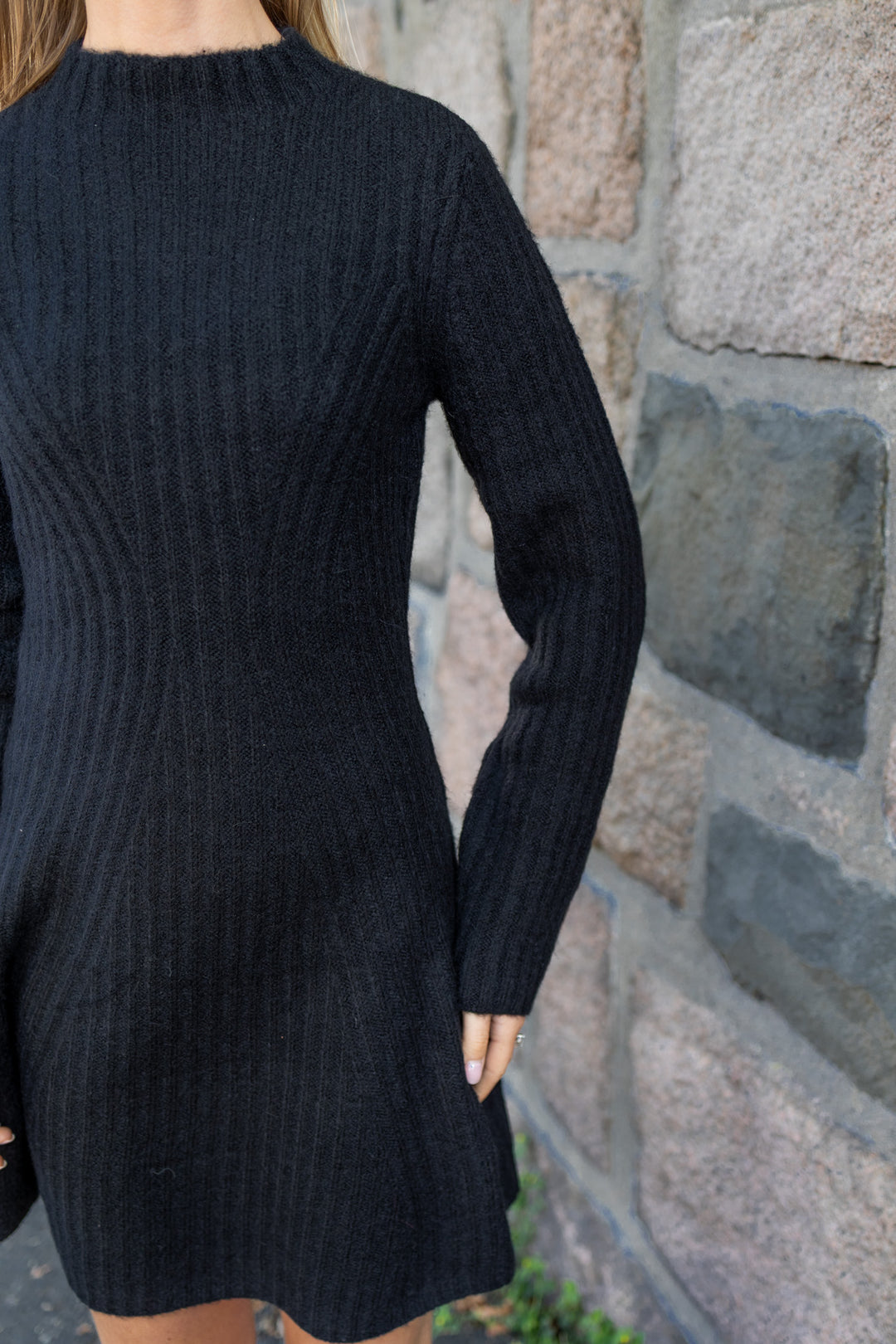 Dolly Ls Knit Dress Black