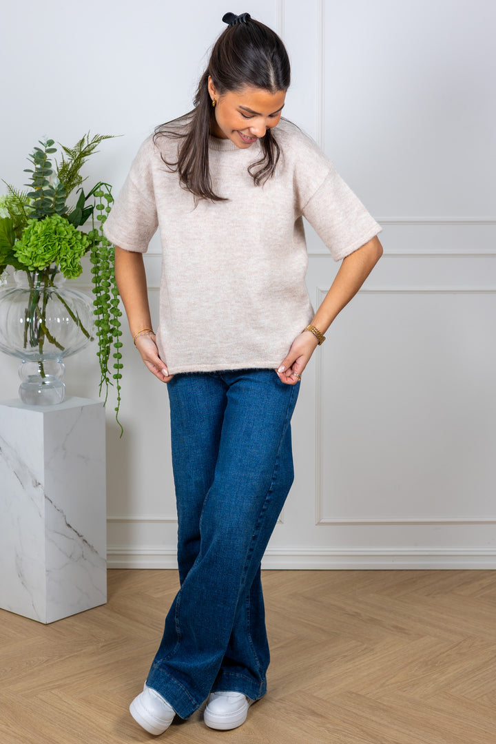 Lulu 2/4 Knit O-Neck Birch Melange