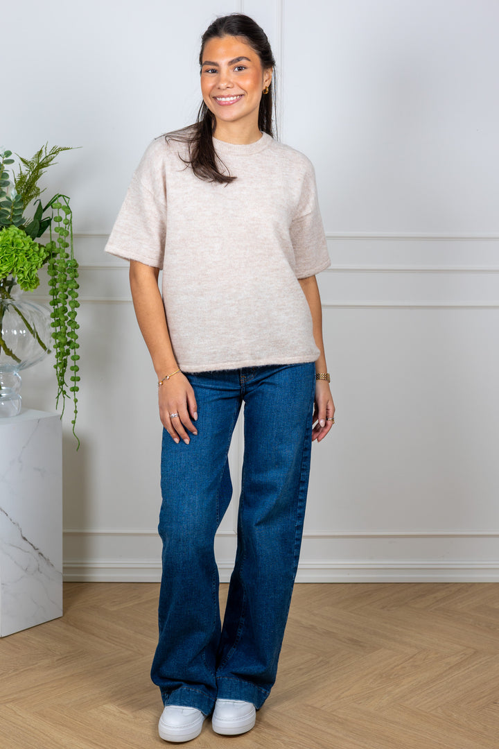 Lulu 2/4 Knit O-Neck Birch Melange