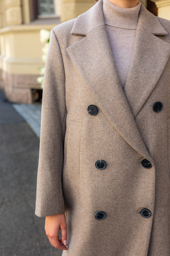 Yunahiw Long Coat Sandy Grey Melange