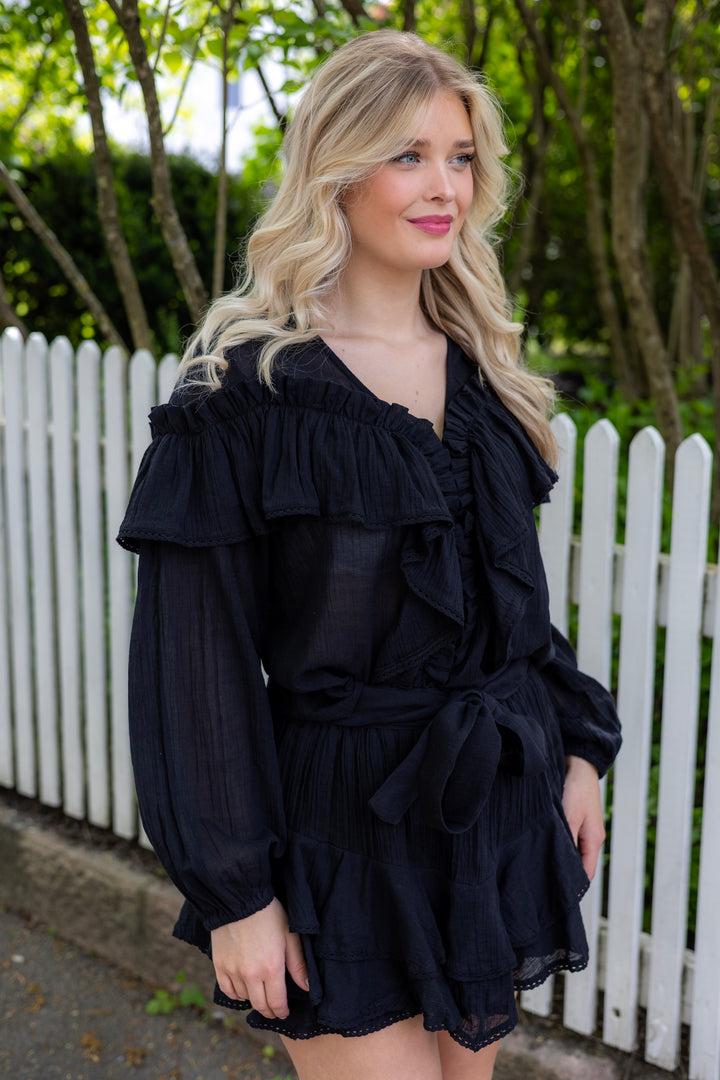 Frill Blouse Black