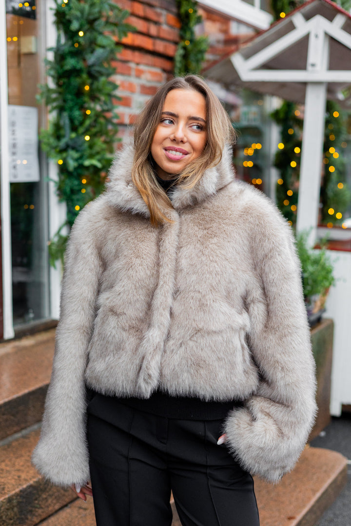 Steff Faux Fur Jacket Beige