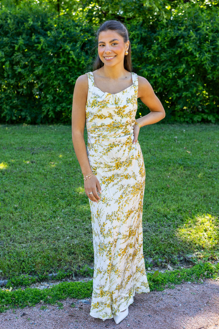 Anna Dress Yellow Mimosa Print