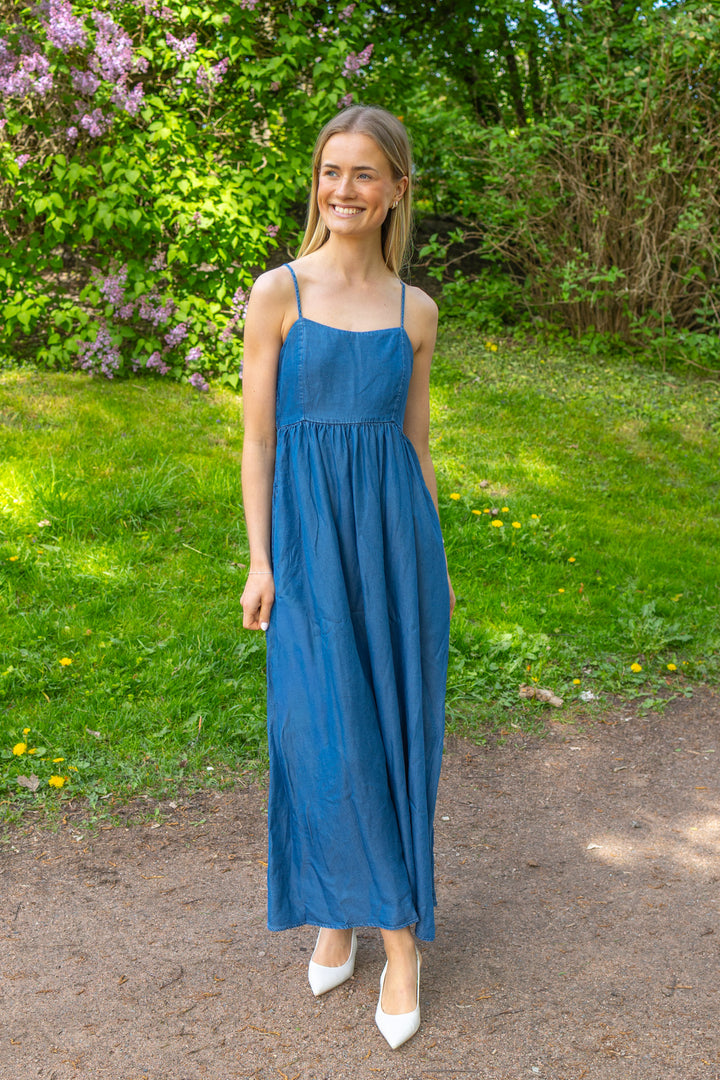 Janna Regular Sl Ankle Dress Medium Blue Denim