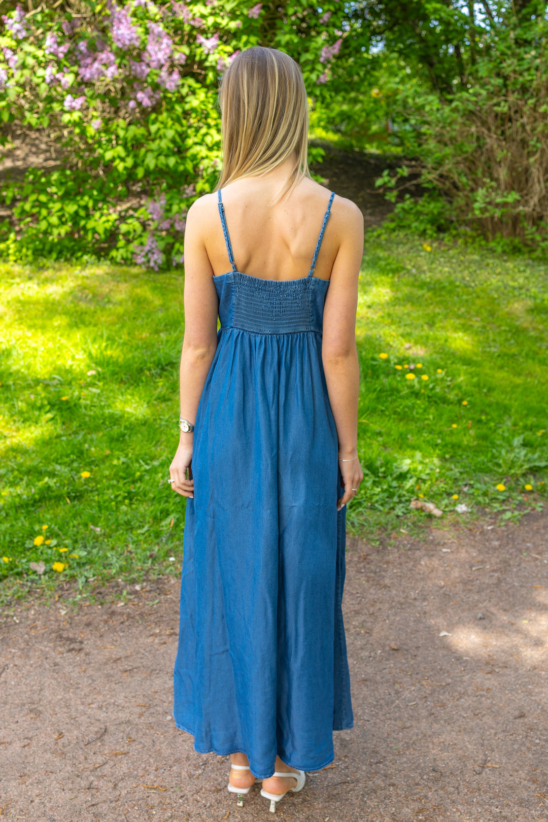 Janna Regular Sl Ankle Dress Medium Blue Denim