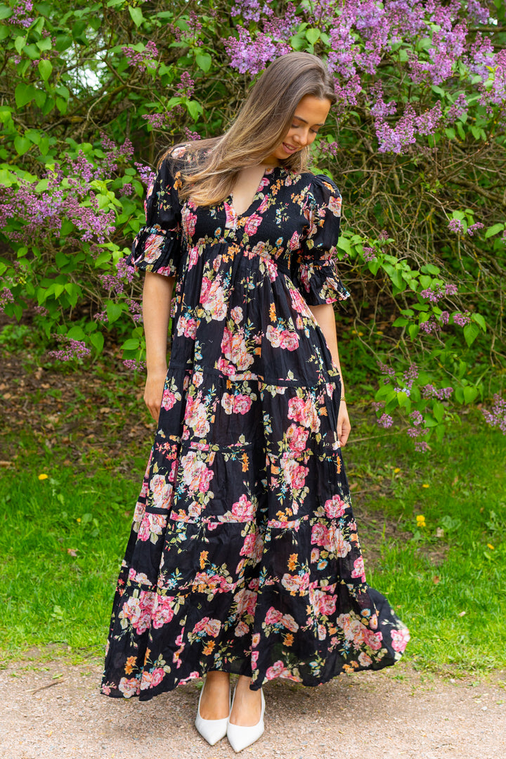 Twisted Maxi Dress Midnight Blossom
