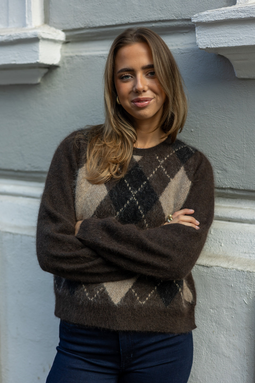 Argyle Pullover Brown