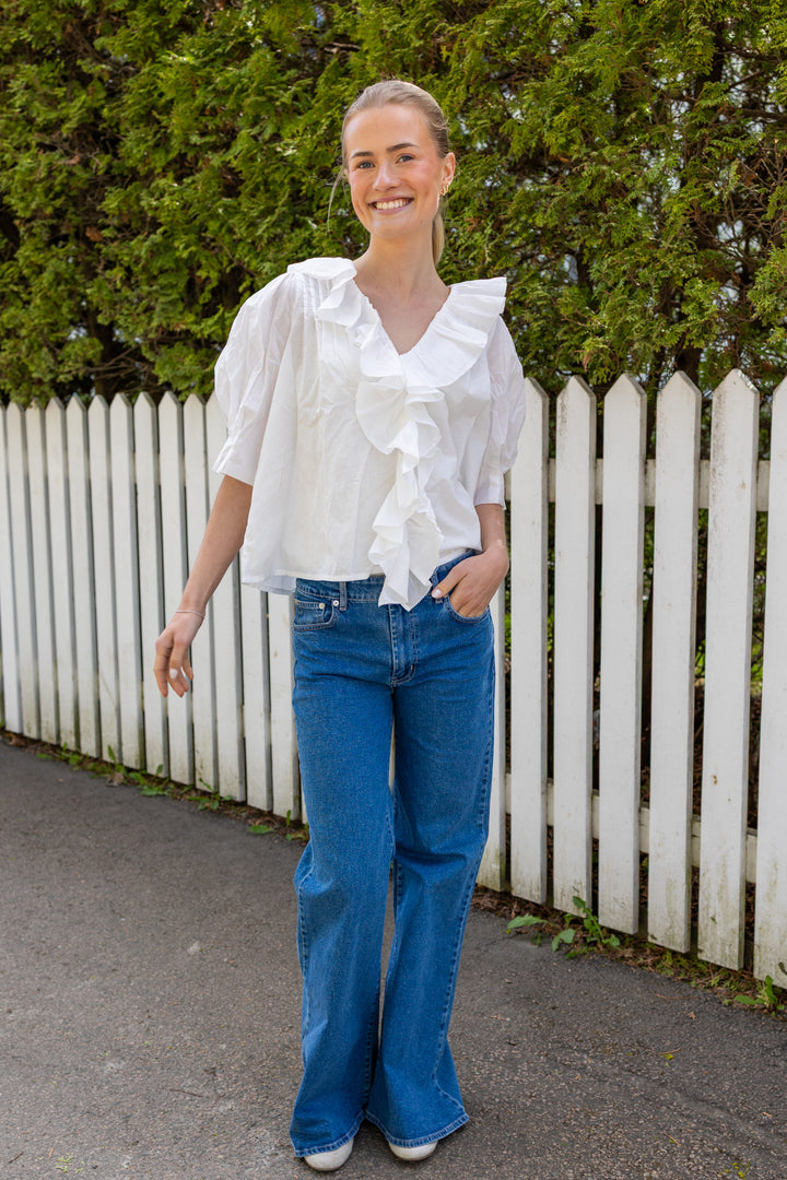 Cotton Frill Blouse White