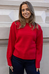 Cille Cashmerelend Ls Knit O-Neck Equestrian Red