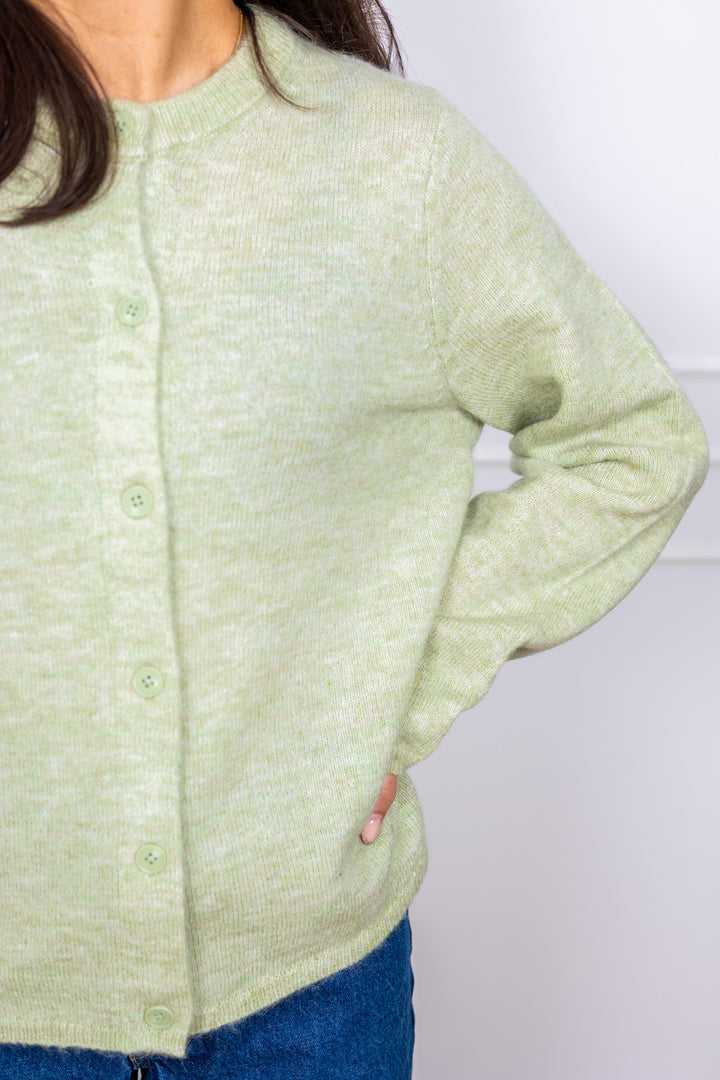 Lulu New Ls Knit Cardigan Lint Melange
