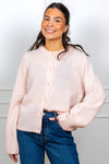 Lulu New Ls Knit Cardigan Pale Dogwood Melange