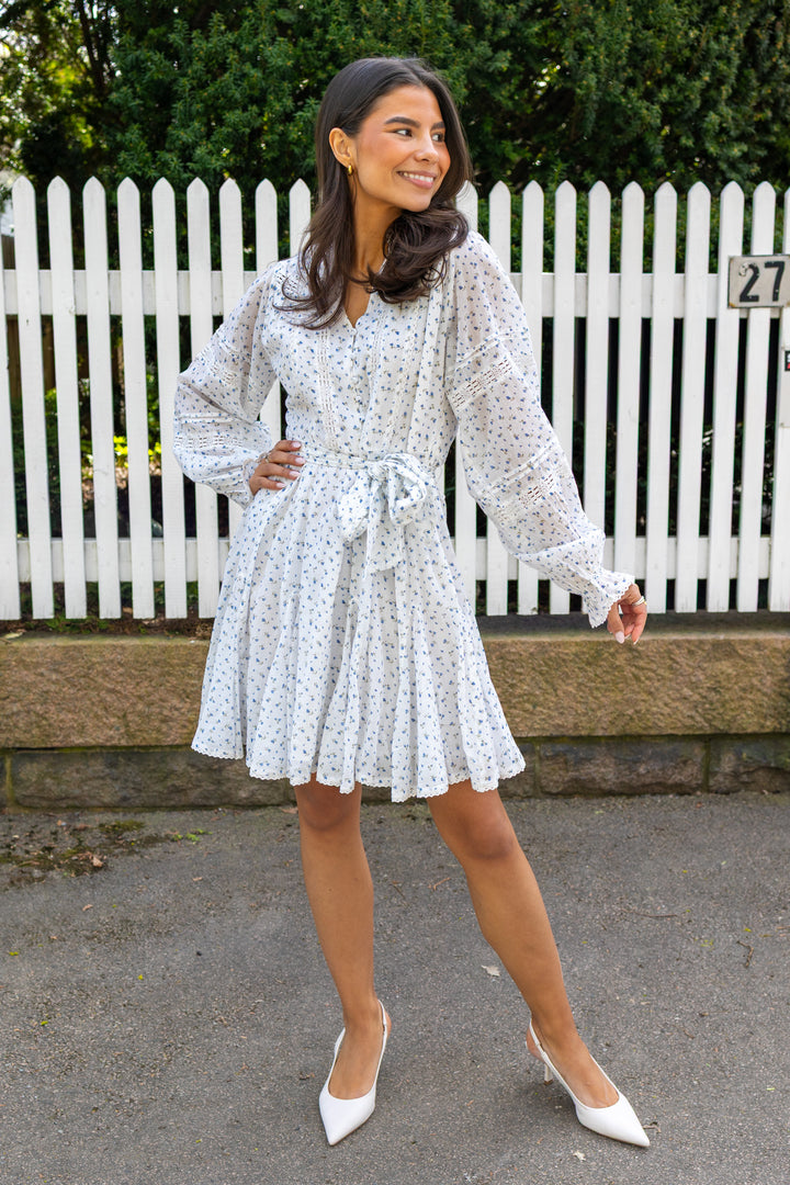 Birgitte Print Flower Dress Off White