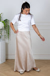 Vicky Heavy Sateen Skirt Champagne
