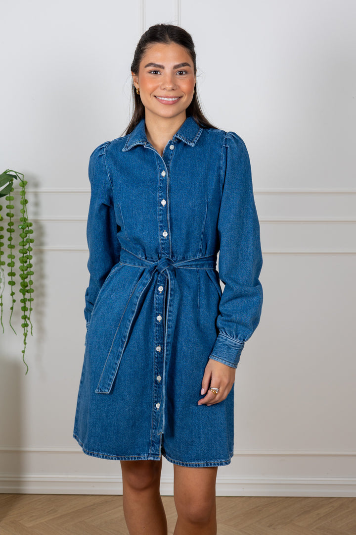Runa Short Denim Dress Medium Blue Denim