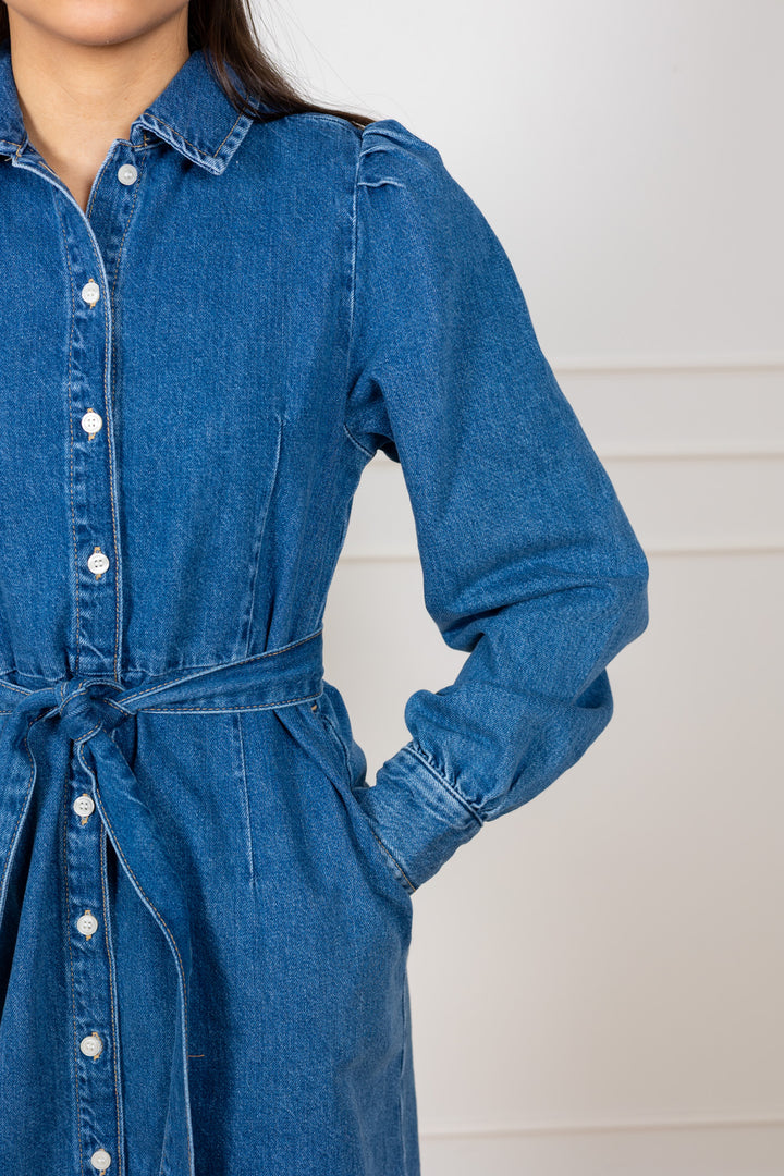 Runa Short Denim Dress Medium Blue Denim