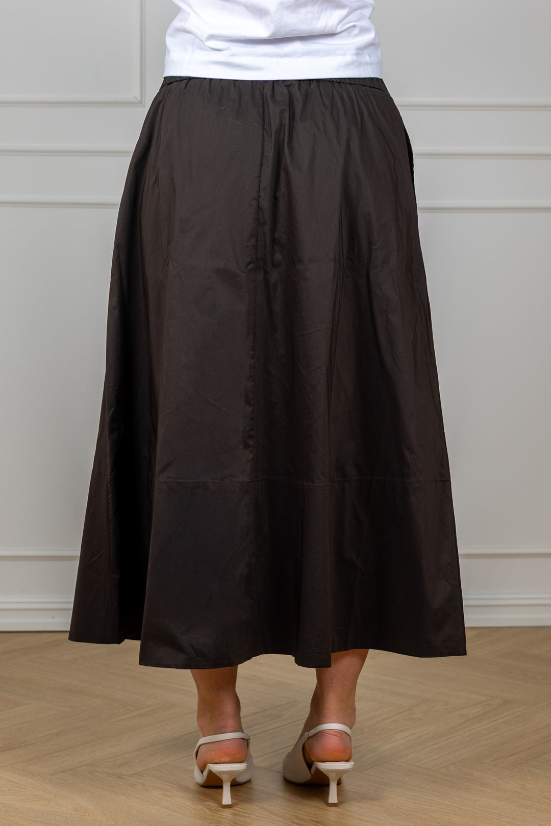 Yara Poplin Skirt Chocolate Brown