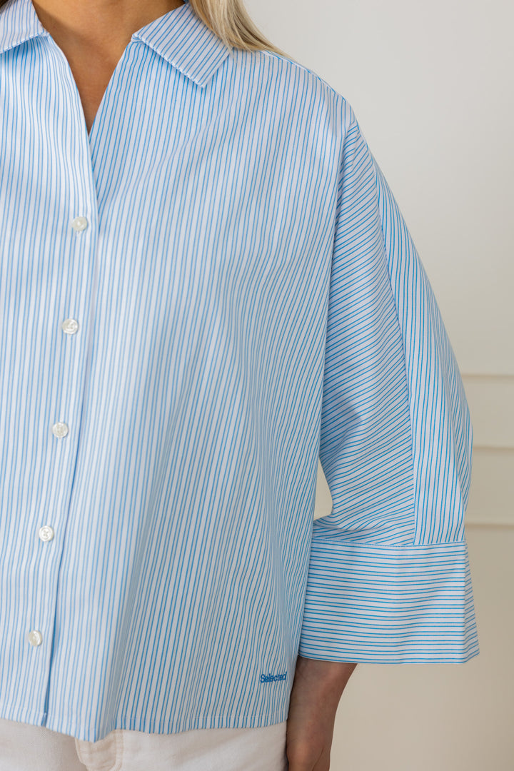 Ester Oversize 3/4 Shirt Malibu Blue Stripe