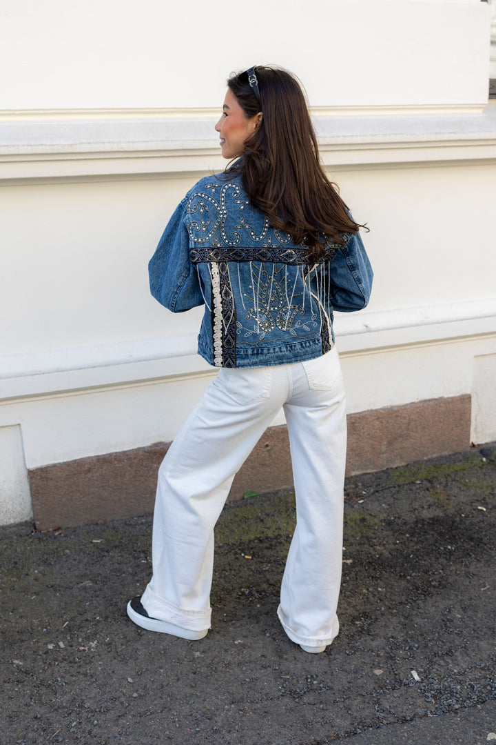 Vision Ls Denim Emb Jacket Light Blue Denim