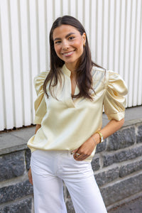 Roella Heavy Sateen Blouse Light Yellow