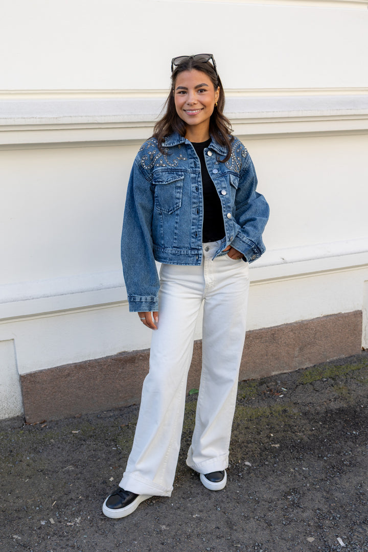 Vision Ls Denim Emb Jacket Light Blue Denim
