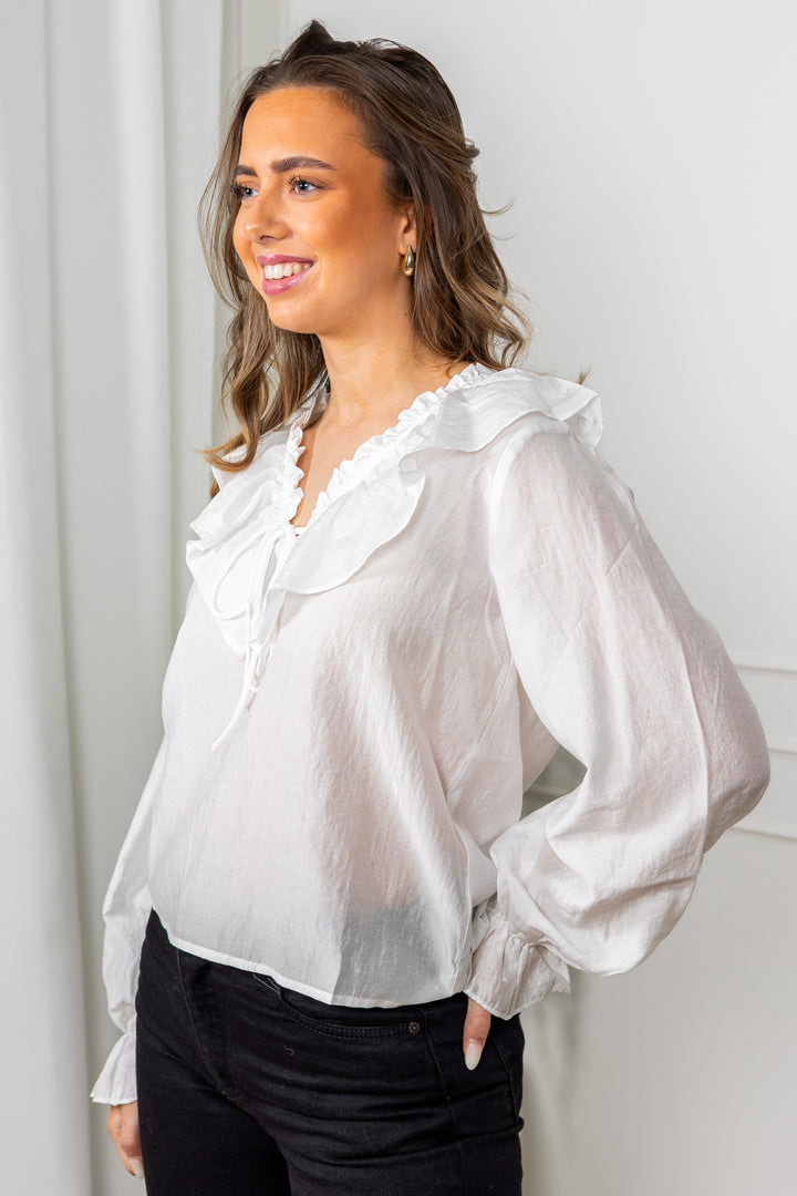 Aminea Ruffle Blouse White