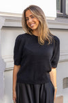Anne Ss Knit Pullover Black
