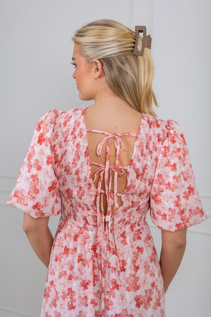 Tabita Dress Rose/White