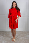 Linen Dress Red