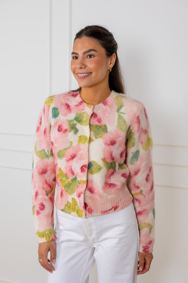 Hairy Knit Jacket Blush Rose