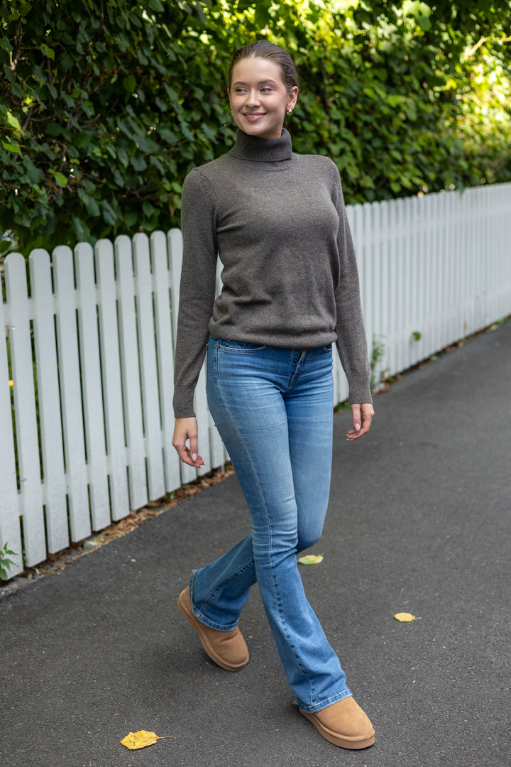 Lukkaiw Rollneck Pullover Brown Melange