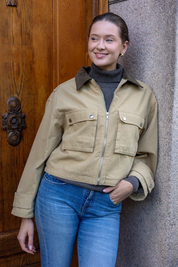 Rivera Canvas Boxy Jacket Sand
