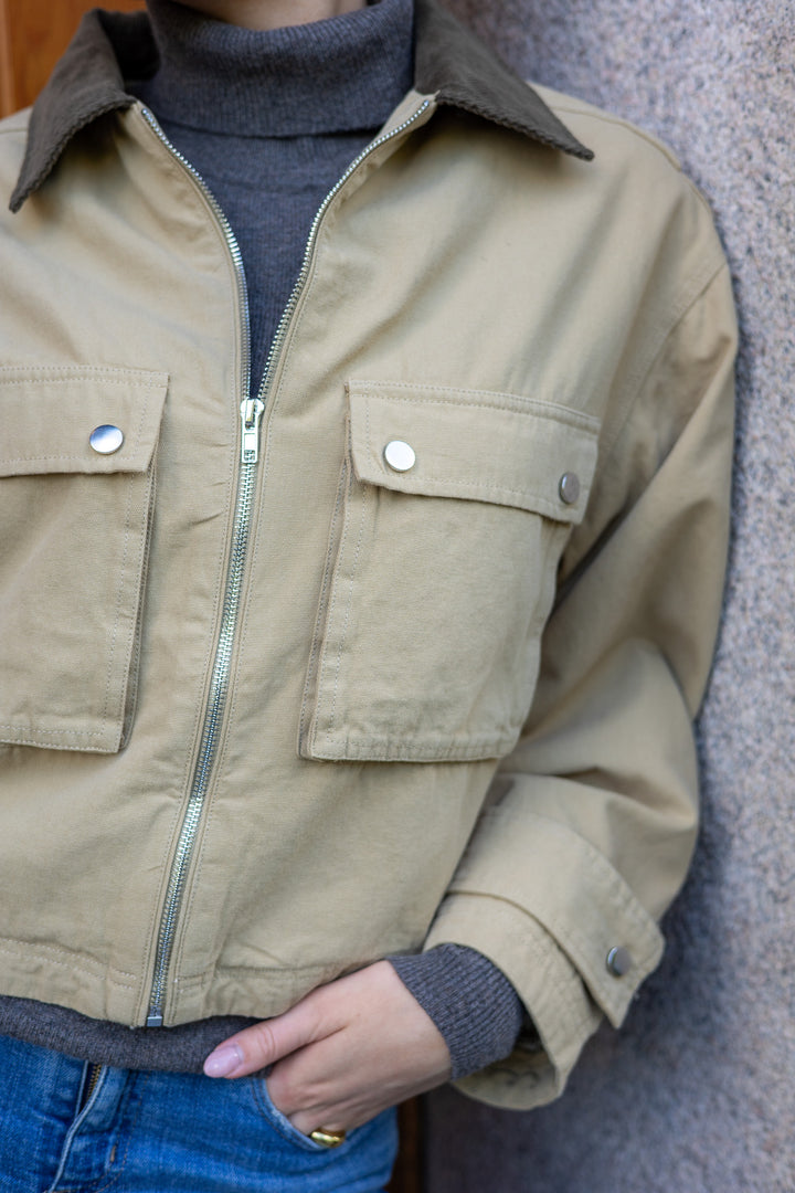 Rivera Canvas Boxy Jacket Sand