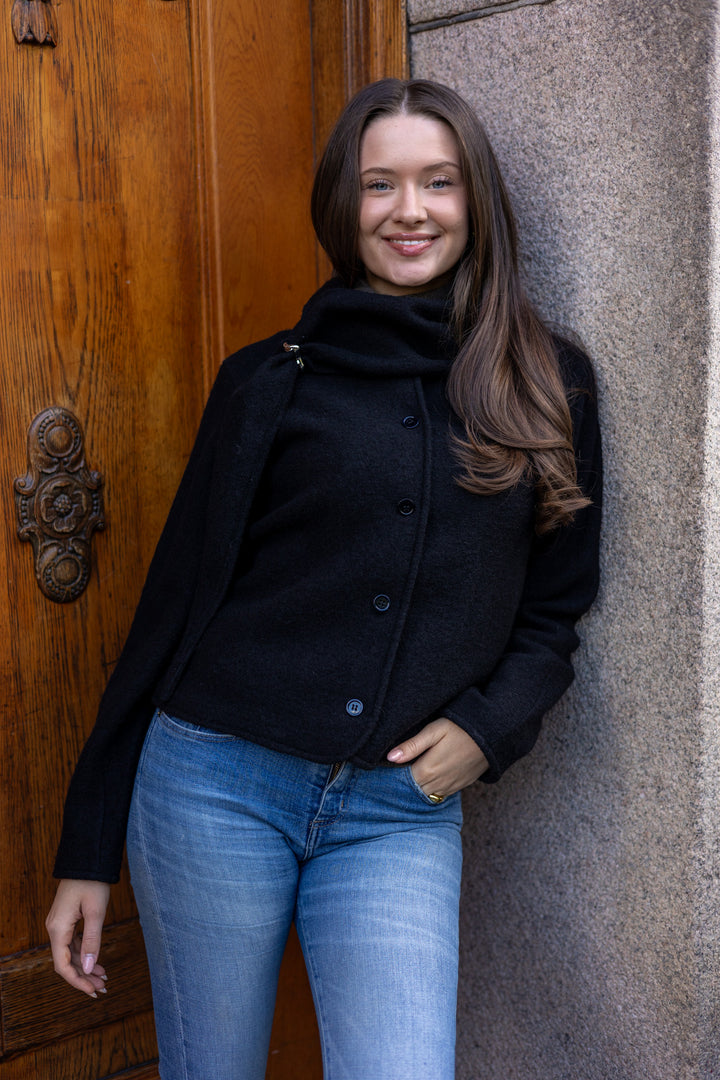 Darla Ls Knit Jacket Black