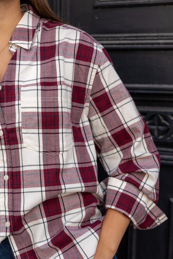 Samea Shirt Tawny Port Check