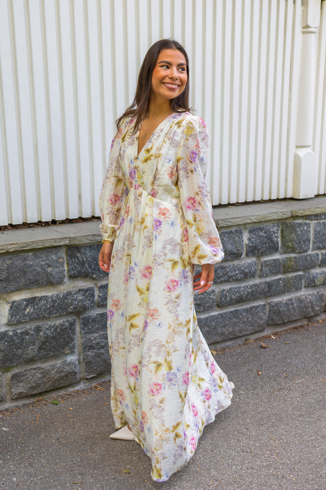 Silfi Vintage Flower Dress Off White