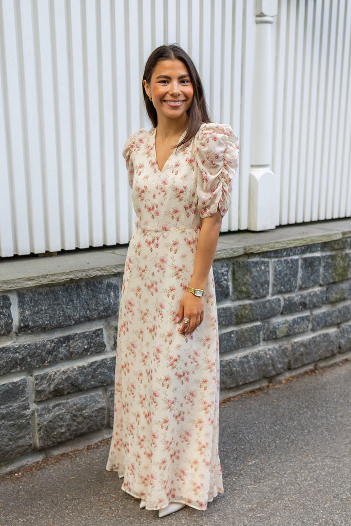 Vira Floral Dress Creme