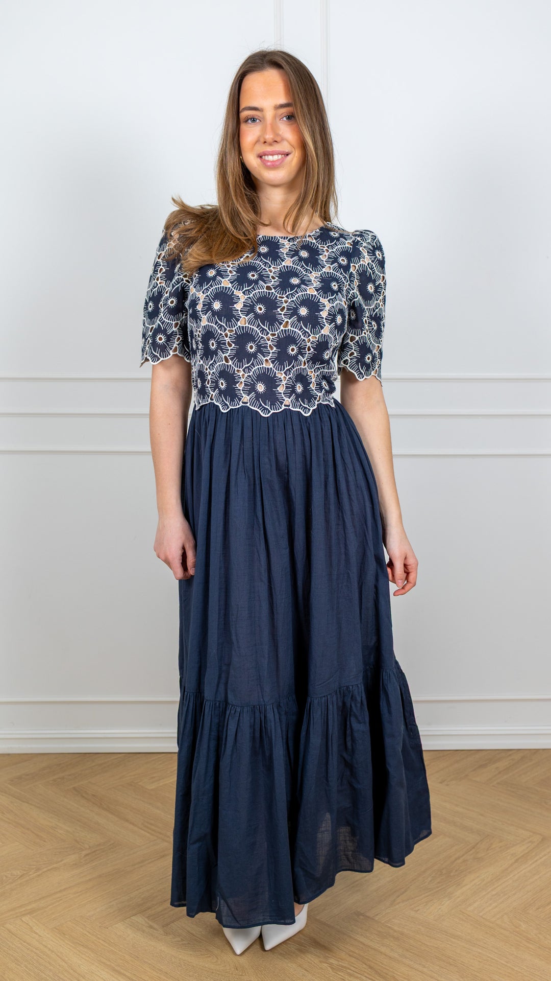 Broderie Anglaise Maxi Dress Marine